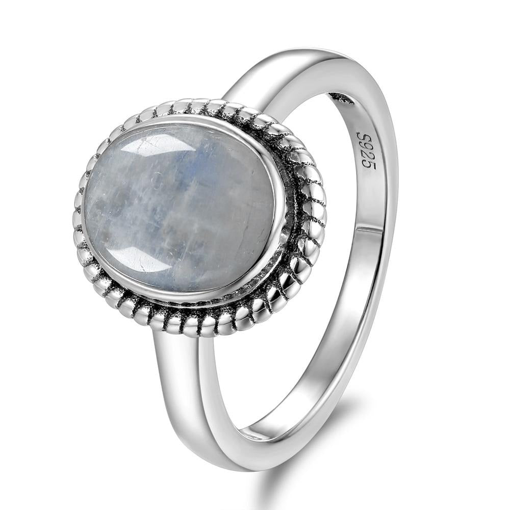 Oval Natural Moonstones Rings